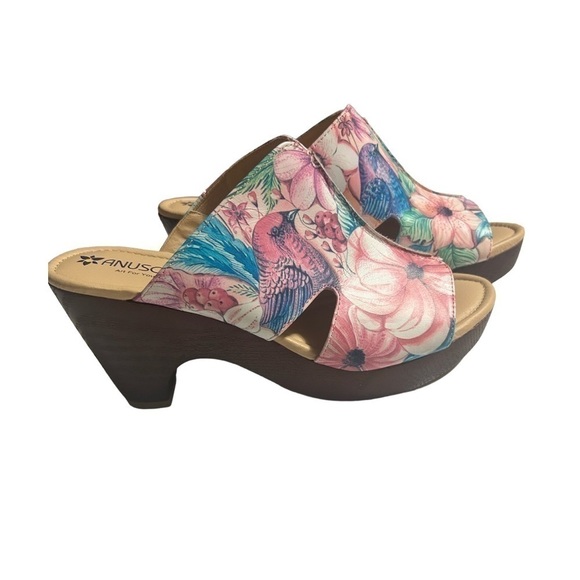 Host Pick Anuschka Women’s Vintage Garden Women Leather Platform Slide Size 9 - Picture 6 of 6